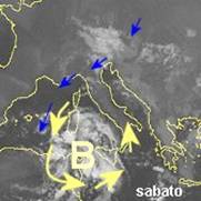 area ciclonica al Centro-Sud