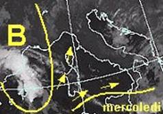 area ciclonica sul Mediterraneo
