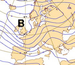 area ciclonica sulla Gran Bretagna