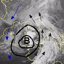 area ciclonica sulle Baleari vista dal meteosat