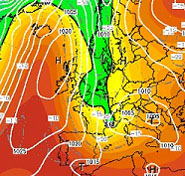 vortice freddo in discesa verso il Mediterraneo dalla valle del Rodano