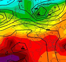 cartina cromatica delle temperature