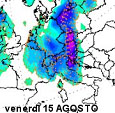 mappa delle precipitazoni sul centro-nord