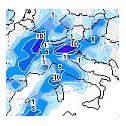 mappa delle precipitazioni al centro-nord