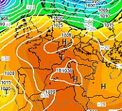 figura anticiclonica sull'Europa centro occidentale