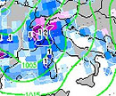 mappa delle precipitazioni in arrivo sull'Italia