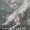 immagine meteosat con fronte perturbato sull'Europa