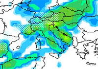 mappa delle precipitazioni sulla Penisola