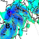 mappa delle precipitazioni sull'Italia