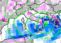 mappa delle precipitazioni al centro sud