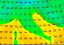 cartina cromatica delle temperature