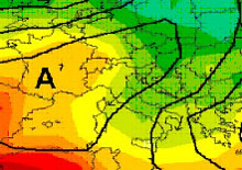 cartina cromatica con promontorio azzorriano