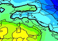 cartina cromatica relativa alle temperature