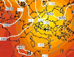 cartina cromatica delle temperature