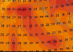 carta delle temperature sulla Penisola