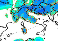 mappa delle precipitazioni sulle regioni centro settentrionali.