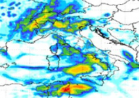 Mappa delle precipitazioni sulla Penisola.