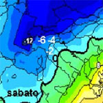 cartina cromatica delle temperature al centro-nord