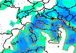 mappa delle precipitazioni sulla Penisola