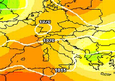 cartina cromatica europea delle temperature