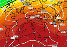 cartina cromatica isobarica dell'Europa centrale