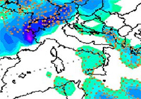 mappa delle precipitazioni sull'Italia