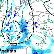 mappa delle precipitazioni nevose di sabato 29 gennaio su Piemonte, Lombardia ed entroterra Ligure