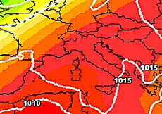 cartina cromatica delle temperature