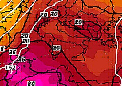 cartina cromatica delle temperature