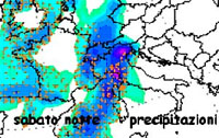 mappa delle precipitazioni sulle regioni settentrionali