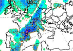 mappa delle precipitazioni in avvicinamento alla Penisola