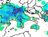 mappa delle precipitazioni sulle Penisola