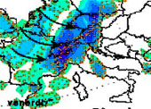 mappa delle precipitazioni sulle regioni settentrionali