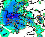 mappa delle precipitazioni sulle regioni centro-settentrionali