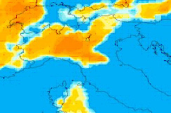 mappa delle precipitazioni sulle regioni settentrionali