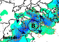 mappa delle precipitazioni sull'Italia