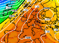 campo anticiclonico di matrice sub-tropicale sul becino del Mediterraneo
