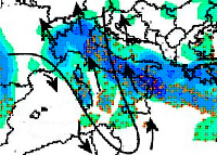 mappa delle precipitazioni sulla Penisola