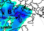 mappa delle precipitazioni sulle regioni settentrionali