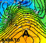 cartina cromatica che mostra l'espansione verso nord dell'anticiclone nord africano