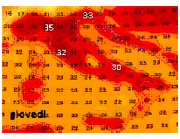 mappa delle temperature sulla Penisola