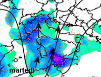 mappa delle precipitazioni in Italia