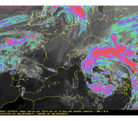 immagine del satellite che mostra il vortice depressionario sulle regioni meridioanli