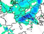 Mappa delle precipitazioni sulla Penisola