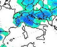 Mappa delle precipitazioni sulla Penisola.