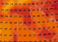 cartina cromatica delle temperature