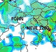 Mappa delle precipitazioni nevose.