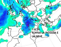 mappa delle precipitazioni sull'Italia