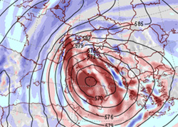 vortice depressionario "Morgana" sul Mar Tirreno