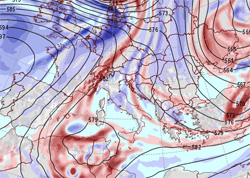 immagine del vortice ciclonico sulla Sicilia